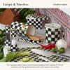 MACKENZIE-CHILDS Enamel Grinder, Refillable Manual Salt Grinder and Pepper Grinder, Black-and-White Courtly Check view 3