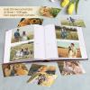 Golden State Art Photo Album holds 4x6 200 Horizontal Pictures with Memo Space, Leather Vintage Cover for Wedding Family Christmas(Red) view 2