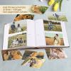 Golden State Art Photo Album holds 4x6 200 Horizontal Pictures with Memo Space, Leather Vintage Cover for Wedding Family Christmas(Brown) view 2