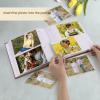 Golden State Art Photo Album holds 4x6 200 Horizontal Pictures with Memo Space, Leather Vintage Cover for Wedding Family Christmas(Brown) view 4