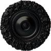Ekena Millwork CM21MABLF 21" OD x 2" P Marseille Ceiling Medallion (fits Canopies up to 7 3/8), Hand-Painted, Jet Black view 1
