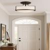 Hinkley Harper 3641OZ Medium Semi-Flush Mount Ceiling Light - Sleek, Retro Style - Oil Rubbed Bronze + Etched Opal Glass view 4