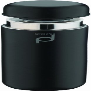 Grunwerg Drinkpod Vacuum Insulated Capsule Flask, 300ml, Black