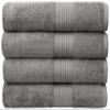 Luxury Oversized Bath Towels | 650 GSM, 34" x 56" | Hotel Quality, Soft & Highly Absorbent | Quick Dry, Thick, Combed Cotton Bathroom Towels | Grey - 4 Pack view 1