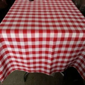 ArtOFabric Checkered Tablecloth 58 Inches X 102 Inches 100% Polyester - Red