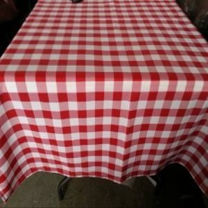 ArtOFabric Checkered Tablecloth 58 Inches X 102 Inches 100% Polyester - Red