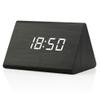 OCT17 Wooden Wood Clock, New Version LED Alarm Digital Desk Clock Adjustable Brightness, Alarm Time, Displays Time Date Temperature - Black view 1