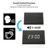 OCT17 Wooden Wood Clock, New Version LED Alarm Digital Desk Clock Adjustable Brightness, Alarm Time, Displays Time Date Temperature - Black view 2