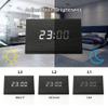 OCT17 Wooden Wood Clock, New Version LED Alarm Digital Desk Clock Adjustable Brightness, Alarm Time, Displays Time Date Temperature - Black view 4