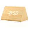 OCT17 Wooden Wood Clock, New Version LED Alarm Digital Desk Clock Adjustable Brightness, Alarm Time, Displays Time Date Temperature - Bamboo view 1