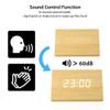OCT17 Wooden Wood Clock, New Version LED Alarm Digital Desk Clock Adjustable Brightness, Alarm Time, Displays Time Date Temperature - Bamboo view 2