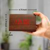 OCT17 Wooden Wood Clock, New Version LED Alarm Digital Desk Clock Adjustable Brightness, Alarm Time, Displays Time Date Temperature - Brown view 3