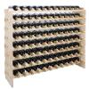 LEMY Wine Rack, 8-Tiers Wooden Storage Shelf, Freestanding Bottle Holder Display Wine Holder Display for Cellar, Bar, Kitchen(96 Bottles) view 1