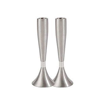 Yair Emanuel Silver Anodized Aluminum Shabbat Candlesticks | CMM-1