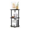 Furinno TURN-N-TUBE Corner Shelf, 3-Tier Corner Bookshelf, Display Storage Shelves with Open Shelves, for Organization and Storage, Living Room, Home Office, Garage, Espresso view 1