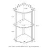 Furinno TURN-N-TUBE Corner Shelf, 3-Tier Corner Bookshelf, Display Storage Shelves with Open Shelves, for Organization and Storage, Living Room, Home Office, Garage, Espresso view 3