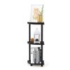 Furinno TURN-N-TUBE Corner Shelf, 3-Tier Corner Bookshelf, Display Storage Shelves with Open Shelves, for Organization and Storage, Living Room, Home Office, Garage, Espresso view 4