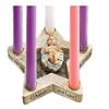 Star Shape Advent Wreath Candle Holder with Removable Infant Jesus Christ Christmas Decoration view 1