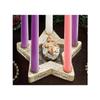 Star Shape Advent Wreath Candle Holder with Removable Infant Jesus Christ Christmas Decoration view 2