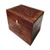 Adult Size Hard Wood Human Funeral Cremation Urn with Hand Engraved Flower Design and a Personalized Name Plate view 1
