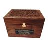 Adult Size Hard Wood Human Funeral Cremation Urn with Hand Engraved Flower Design and a Personalized Name Plate view 2