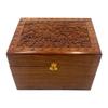Adult Size Hard Wood Human Funeral Cremation Urn with Hand Engraved Flower Design and a Personalized Name Plate view 3