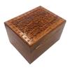 Adult Size Hard Wood Human Funeral Cremation Urn with Hand Engraved Flower Design and a Personalized Name Plate view 4