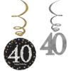 Amscan Sparkling Celebration 40 Foil Swirl Decorations - (Pack of 12) - Durable & Vibrant Design - Perfect for Parties, Events, & Festivities view 1