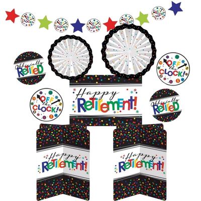Officially Retired Room Decorating Kit Set - Vibrant Design - Perfect for Retirement Parties & Memorable Events