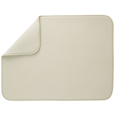 S&T INC. Dish Drying Mat for Kitchen, Absorbent, Reversible XL Microfiber Dish Mat, 18 Inch x 24 Inch, Sand