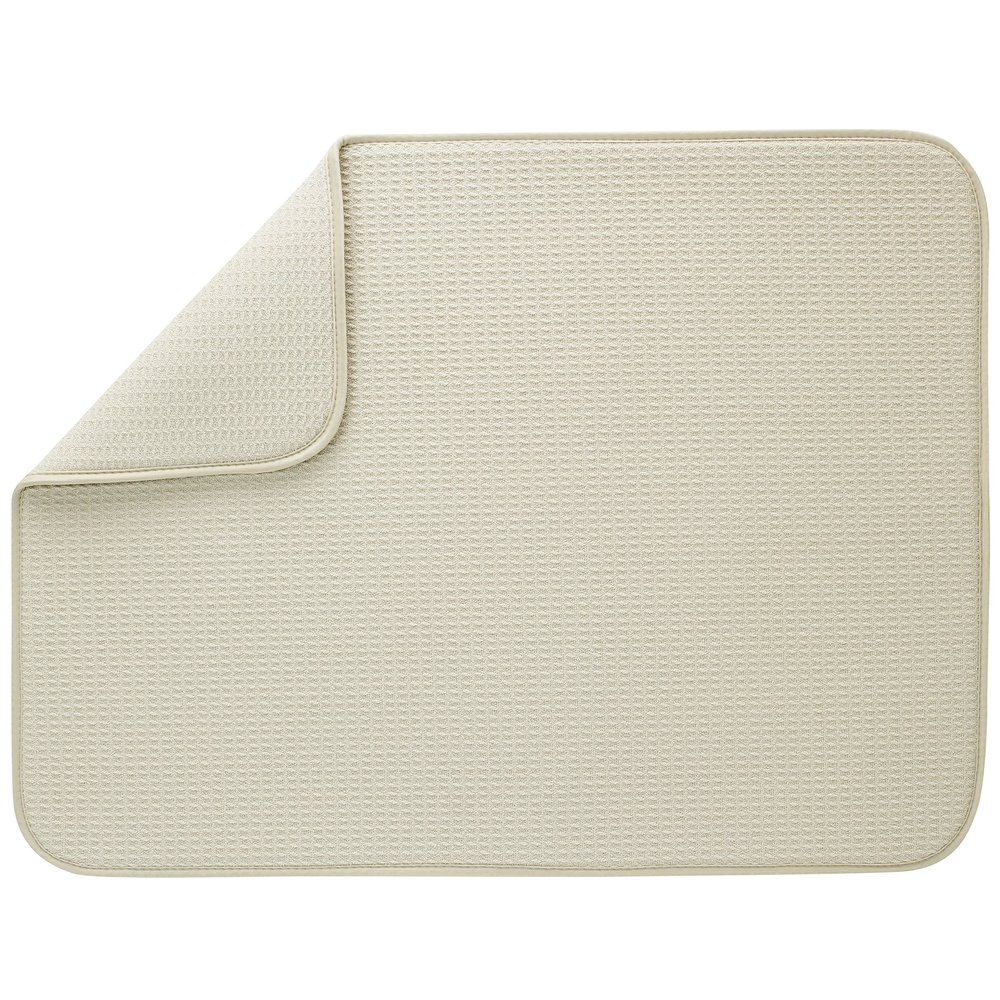 S&T INC. Dish Drying Mat for Kitchen, Absorbent, Reversible XL Microfiber Dish Mat, 18 Inch x 24 Inch, Sand