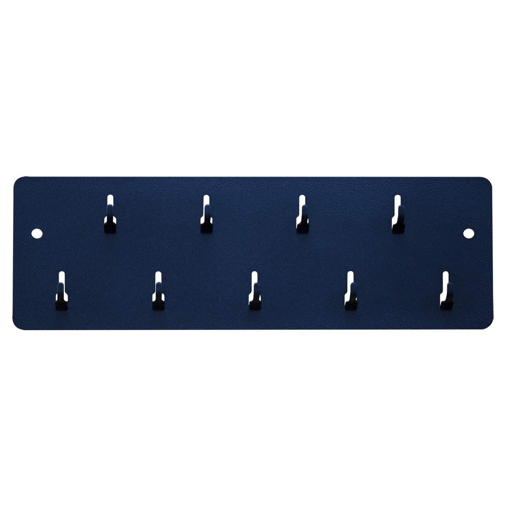 Pyramid Time Systems (43029) Industrial Wall Mounted Key Rack with 9 Hooks, Durable Steel Key Holder and Organizer for Office, Time Clock Badge Rack Hanger with Black Powder Coat Finish