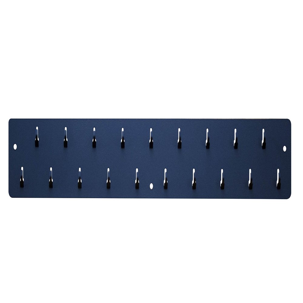 Pyramid Time Systems Industrial Wall Mounted Key Rack with 19 Hooks, Powder Coated Steel Key Holder and Organizer for Office, Time Clock Badge Rack Hanger, Durable and Corrosion-Resistant, Black