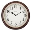 Westclox 15.5-Inch Traditional Woodgrain Wall Clock  Realistic Finish, Large Easy-to-Read Dial, Metal Hands, Rose Gold Bezel, Glass Lens, Quartz Accuracy (Woodgrain, 15.5-Inch) view 1