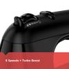 6-Speed Easy Storage Hand Mixer with 5 Attachments & Storage Case, Black view 2