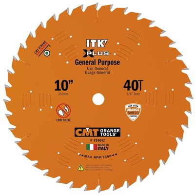 CMT P10042 ITK Plus General Purpose Saw Blade, 10 x 42 Teeth, 10 ATB+Shear with 5/8-Inch bore