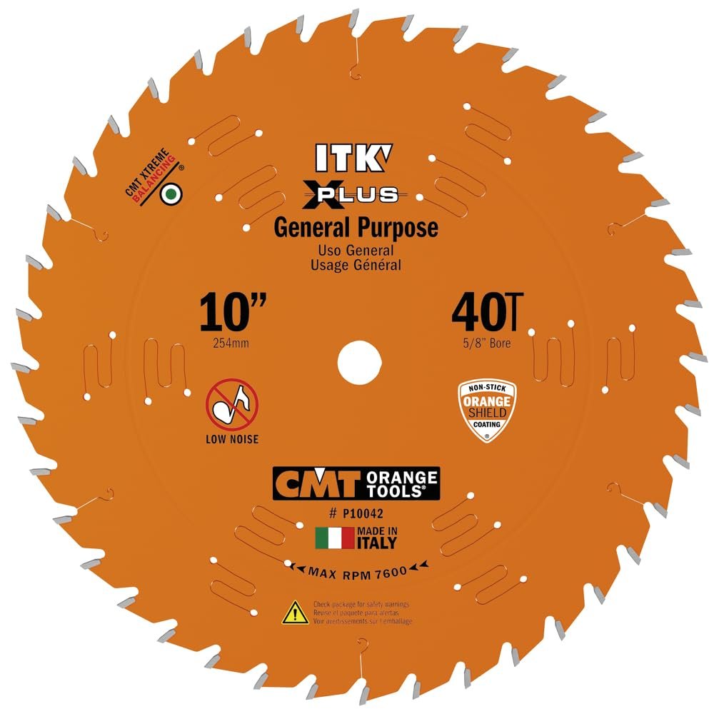 CMT P10042 ITK Plus General Purpose Saw Blade, 10 x 42 Teeth, 10 ATB+Shear with 5/8-Inch bore