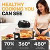 Big Boss 16Qt Large Glass Air Fryer Non Toxic  Family Sized Large Halogen Oven Cooker with 3 Cooking Sections, Stainless Steel Racks, French Fries, Chicken, No Preheat, Self Cleaning, Dishwasher Safe view 2