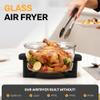 Big Boss 16Qt Large Glass Air Fryer Non Toxic  Family Sized Large Halogen Oven Cooker with 3 Cooking Sections, Stainless Steel Racks, French Fries, Chicken, No Preheat, Self Cleaning, Dishwasher Safe view 3