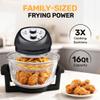 Big Boss 16Qt Large Glass Air Fryer Non Toxic  Family Sized Large Halogen Oven Cooker with 3 Cooking Sections, Stainless Steel Racks, French Fries, Chicken, No Preheat, Self Cleaning, Dishwasher Safe view 4