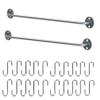 Ikea Steel Kitchen Organizer Set, 2 Rails and 20 Hooks, Silver view 1