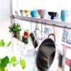 Ikea Steel Kitchen Organizer Set, 2 Rails and 20 Hooks, Silver view 2