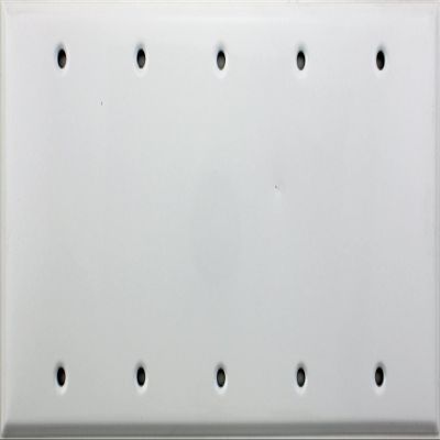 Stamped Steel Smooth White 5 Gang Blank Wall Plate