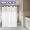 YQN No Hook Shower Curtain with Snap-in Fabric Liner Set, Thickening Waffle Weave Fabric Shower Curtains for Bathroom Hotel with Mesh Top Window, Waterproof & Machine Washable - White 74"X71" view 2