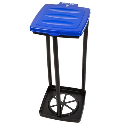 Portable Trash Bag Holder Collapsible 13-Gallon Garbage Bin for Indoor/Outdoor Use, Camping, Recycling, and Parties Durable Plastic Trash Can by Wakeman Outdoors (Blue)