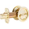 Stone Harbor Hardware Round Pocket Door Lock, Privacy Function, 2-3/4" Backset, Polished Brass view 3