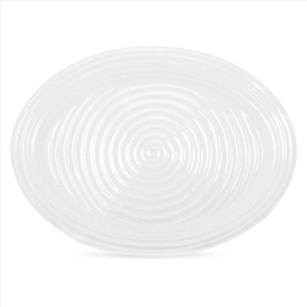 Portmeirion Sophie Conran Large Platter 20 Inch  Fine Porcelain Oval Serving Dish, Durable Dinnerware Plate for Roasts, Vegetables, Sandwiches  Freezer, Oven, Microwave & Dishwasher Safe