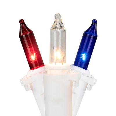 Northlight Patriotic Mini Christmas Light Set - 20' White Wire - 100ct