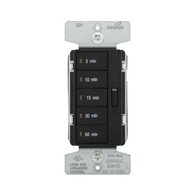 Eaton PT18M-BK 1800W 15 Amp 5-Button Minute Timer with Off Single-Pole, Black