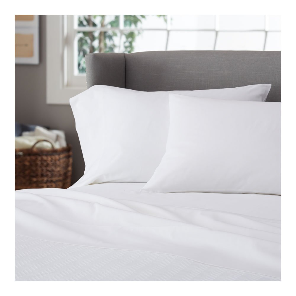 Queen Sleeper Sofa Bed Sheet Set White Solid in 100% Egyptian Cotton-400 Thread Count